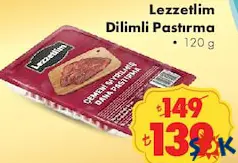 LEZZETLİM DİLİMLİ PASTIRMA 120 G LEZZETLİM DİLİMLİ PASTIRMA 120 G